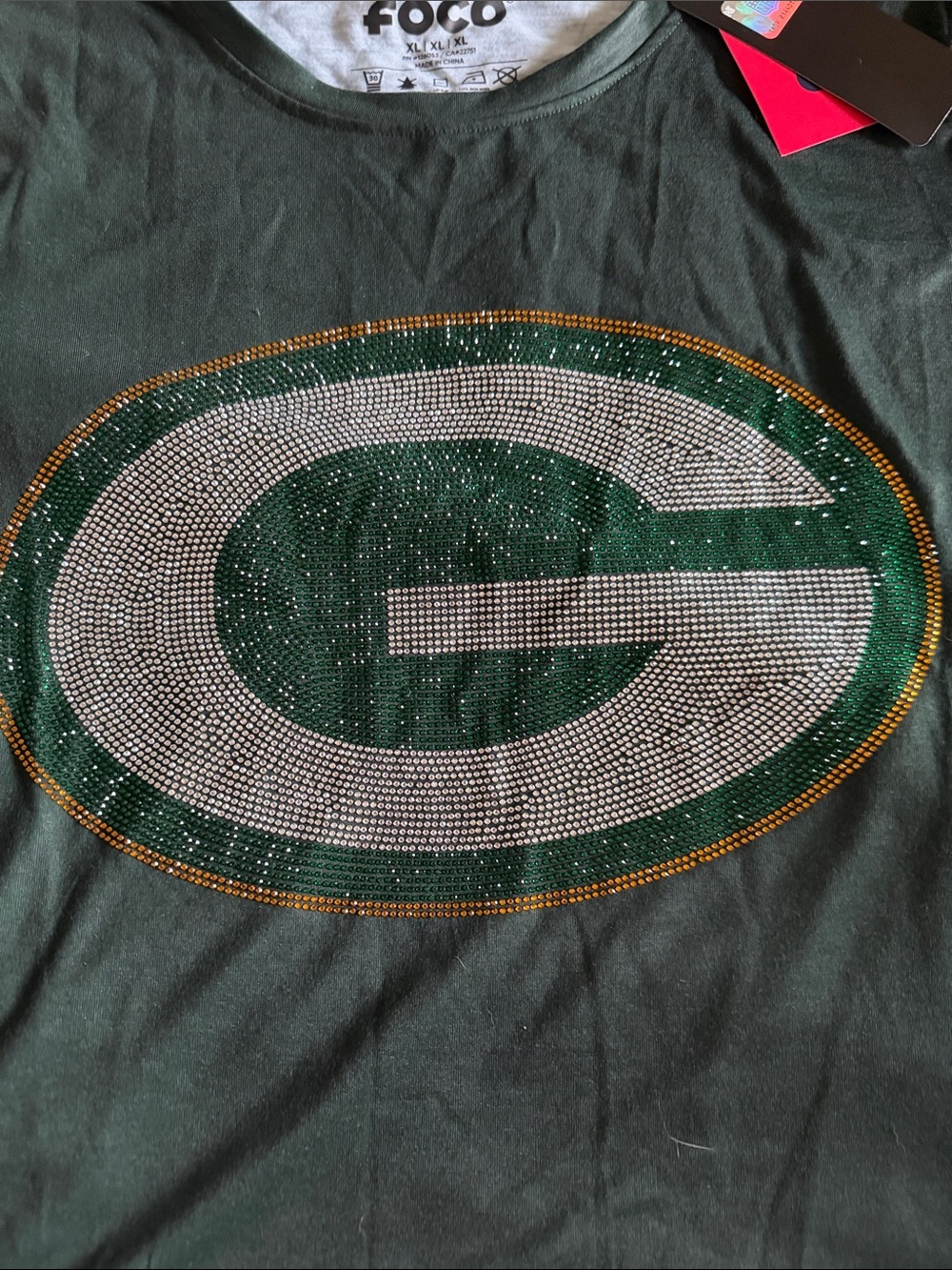 Greenbay Packets Crystal-Logo Womens T-Shirt - Picture 2 of 5